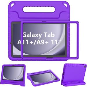 LTROP Kids Case for Samsung Galaxy Tab A11 Plus 2025 / A9 Plus 11 Inch 2023 with Built-in Screen Protector, Shockproof Convertible Handle Stand Galaxy Tab A11+ / A9+ Case for Kids, Purple