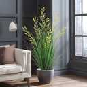 Ttranewsoo Artificial Plants Artificial Wheat Grass Faux Plants Artificial Grass Plant Fake Green Plants Tall Fake Plants Tall Suitable for Indoor Home Decor Outdoor Porch Terrace Decor（47In 1PCS)