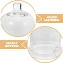 Cabilock Glass Candle Holder Set, Small Clear Wedding Wax Cup with Cloche Dome Cover, Household Tealight Candle Cup for Banquet Home Decoration, 6.69X3.93X3.93 Inch
