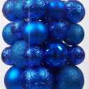 Christmas Ball Ornaments - 30pcs Shatterproof Christmas Ornaments Set Plastic Hanging Christmas Decorations for Xmas Tree Holiday Party Decor, 6 Styles in 4 Sizes (Blue)