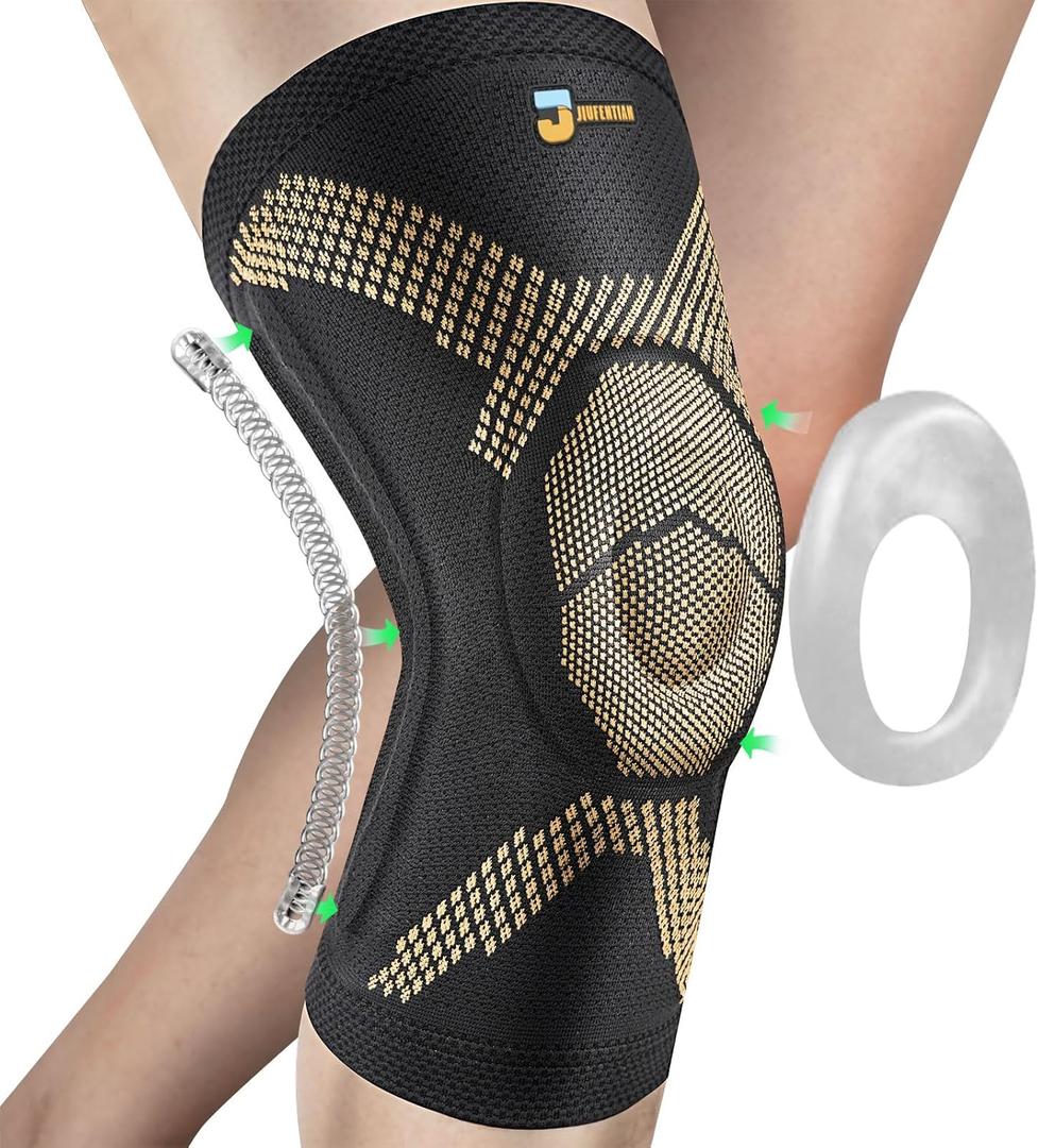Copper Knee Brace for Women and Men Knee Brace for Arthritis Pain and Support-Knee Sleeves for Women Knee Pain Knee Support for Arthritis,Running, Workout and Knee Pain Relief - SINGLE(X-Large (BlackBrass)
