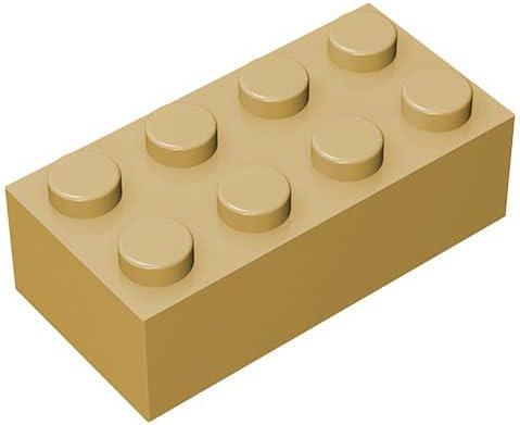 Classic Bulk Brick Block 2x4, 100 Piece Building Brick Apricot Yellow, Compatible with Lego Parts and Pieces 3001, Creative Play Set - Compatible with Major Brands(Colour:Apricot Yellow)