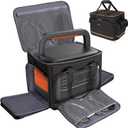 Travel Carrying Case Compatible with Jackery Explorer 2000 V2 | Portable Power Station Case with Non-slip Bottom, Charging Port, Ventilation Opening on Both Side Multiple Accessory Pocket