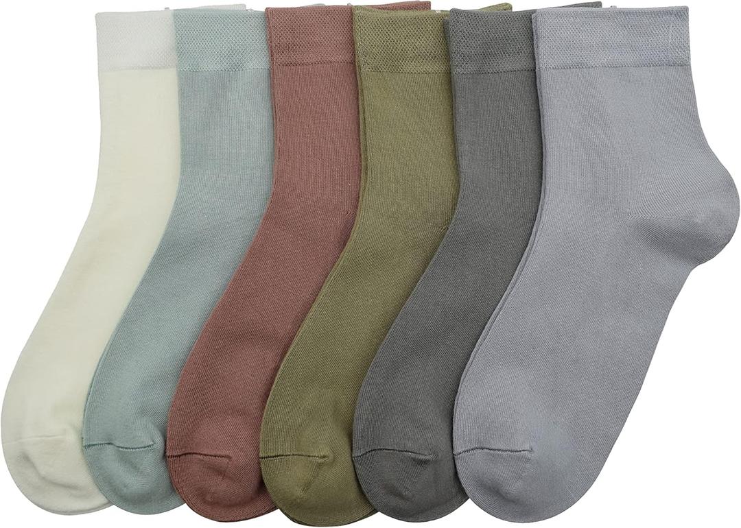 Women Thin Socks Rayon Bamboo Ankle Silky Quarter Anti Odor Casual Summer Socks 6 Pairs (8-11, Assorted 4)