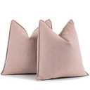 ZWJD Dusty Pink Pillow Covers 18x18 Set of 2 Chenille Throw Pillow Covers with Elegant Design Soft and Luxurious Decorative Throw Pillows for Couch, Bed, and Home Decor
