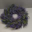 26" Lavender & Eucalyptus Wreath for Front Door, Porch, Window - Large Artificial Greenery Outdoor Wreath for Home, Farmhouse Decor - Spring, Summer, Fall, All Seasons (Purple)
