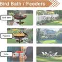 Metal Bird Bath for Outdoors, 12" Dia Bowl with Stable Upgrades Stake Birdbaths Garden Yard Lawn Decor 0.7 Gallon