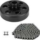 Youxmoto Centrifugal Go Kart Clutch 3/4 Bore 10 Tooth with #420 Chain (96 links), Works 2-6.5hp, 2300±300 RPM, Compatible With#40 41 Chain, for Lifan 196cc, for Honda GX160/GX200, 3/4" Shaft (19.05mm)