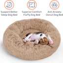 Donut Dog Bed - Premium Comfort for Anxiety Relief - Fluffy & Calming Design with Ultra-Plush Support | Cozy Round Dog Bed with Super Soft Circle Style (Size M Camel)