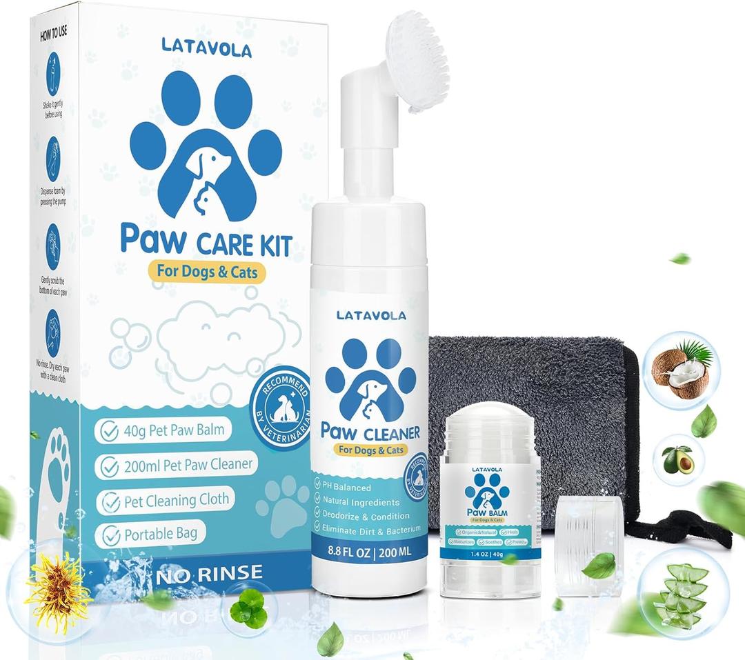 Dog Paw Cleaner Care Kit - Paw Cleaner for Dogs & Cats Small Large Medium Breed (1 pack cleaner and 1 pack balm)