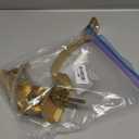 1 Pack Gold Front Door Handles Reversible Lever Entry No Lock Handleset Brushed Brass Entry Way Door Handle