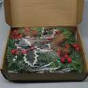 Giegxin 71 Inch/5.92 ft Christmas Mailbox Swag with Light, Wintry Berries Lighted Christmas Mailbox Garland Wreath, Artificial Pine Rattan Pine Cone Red Berries Greenery Xmas Outdoor Porch Decoration