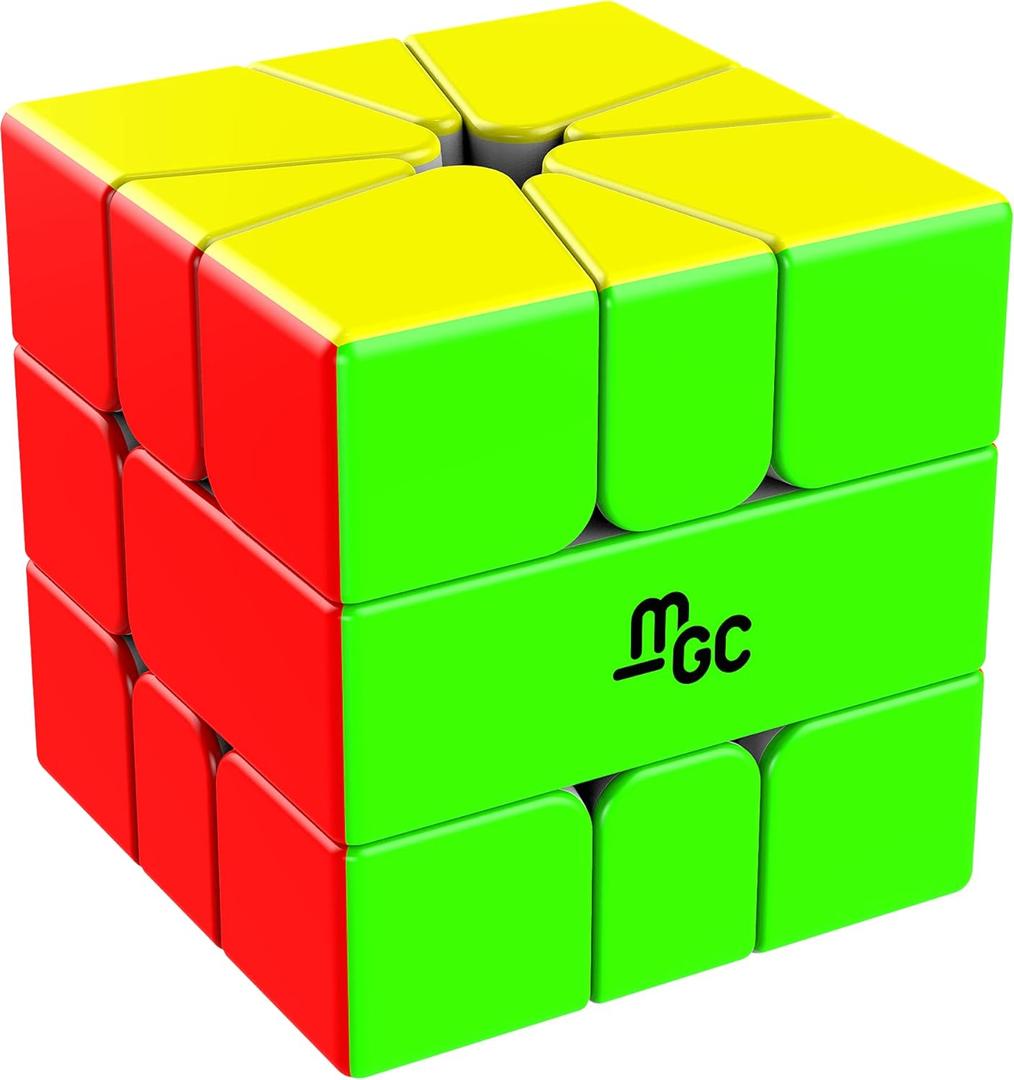 CuberShop MGC SQ1 Magnetic Square One Stickerless Speed Cube, YJ Shaped Professional SQ-1 Magic Puzzle, MGC Series Alien Brain Teaser Toy, YJ Cube MGCSQ1, (2.2x2.13x2.13 inches)