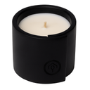 Minimalist Black Tealight Candle Holder with White Wax Candle – Decorative Modern Design with Center Split Detail – Ideal for Home, Spa, or Gift Use
