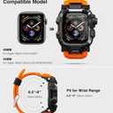 ULTIMAL Rugged Case with Band for Apple Watch Band 45mm,Compatible with Apple Watch Series 9/8/7 45mm,Military Grade Shockproof Bumper Cover for iWatch Tactical Band Men (Orange, 45mm)