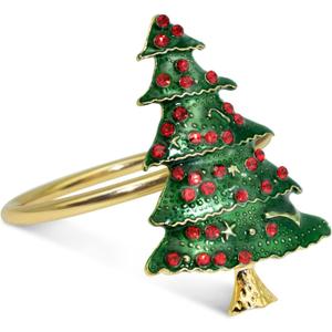 Legigo Set of 6 Christmas Tree Napkin Rings for Dinning Table Setting - Metal Napkin Holder Rings for Xmas Dinner Holiday Party, Wedding Receptions Dinning Table Setting