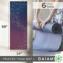 Gaiam Yoga Mat - Premium 6mm Print Extra Thick Non Slip Exercise & Fitness Mat for All Types of Yoga, Pilates & Floor Workouts (68"L x 24"W x 6mm Thick)