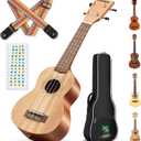 CAHAYA Ukulele Kit Beginner 21" Mahogany Soprano for Adults Kids Gift