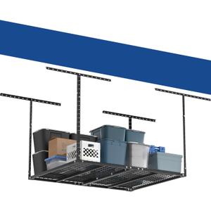 GIOTORENT 3x4FT Heavy Duty Overhead Garage Storage Rack - Adjustable Ceiling Shelving with 450lbs Weight Capacity, Metal Garage Organization System, Black