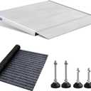 Threshold Ramp for Wheelchairs, 3-5.5" Rise and 30"36" Platform Aluminum Wheelchair Ramp, Door Threshold Ramps with a Non-Slip Thick Door Mat