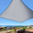 Waterproof Sun Shade Sail 10' x 12' Rectangle UV Block Sunshade,Heavy Duty Permeable 185GSM Backyard Shade for Backyard Yard Deck Patio Garden Outdoor Activities and Facility-Gray (Gray, 10 X 12 FT)