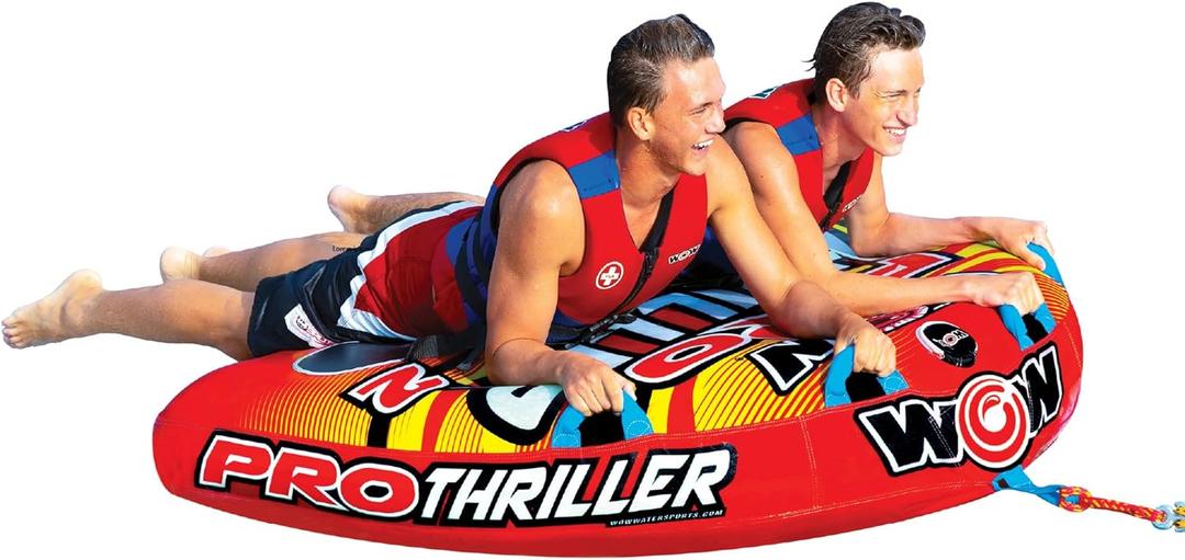 WOW Sports Pro Thriller 2 Towable Tube for Boating - 1 to 2 Person Towable - Durable Tubes for Boating