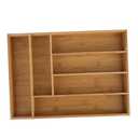 JUVALE Small Drawer Utensil Organizer Bamboo Tableware Case Spoon Organizer for Drawer Kitchen Box