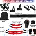 Boxing Resistance Bands Set for Boxing MMA Martial Arts Training Equipment, 150lbs Exercise Bands with Cuffs & Belt, Workout Band for Resistance Training Enhance Explosive Power/Speed/Agility