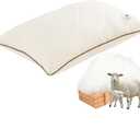 YOUR MOON Organic Wool Pillow Queen Size, Soft Support Bed Pillows for Sleeping, Natural Wool & Down Alternative Filling, Luxury Hotel Quality Pillows,100% Cotton Cover (Off White)