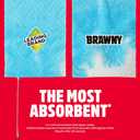 Brawny Tear-A-Square 3-Ply Paper Towels, 2 Double Rolls = 4 Regular Rolls, Strong, Absorbent, and Durable with 3 Sheet Sizes (Quarter, Half, Full)