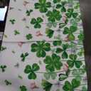 St Patricks Day Pillow Covers 20x20 Inch Set of 2 Irish Shamrock Clover Green Pink Floral Cotton Linen Decorative Throw Pillow Case Saint Patricks Day Cushion Covers for Bedroom Sofa Living Room Decor