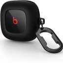 SURITCH for Beats Fit Pro Case Cover Protector, Shock-Absorbing Protective TPU Shell for Beats Fit Pro Charging Case 2021 Earbuds Secure Locking System with Anti-Lost Keychain, Beats Black