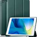 Akkerds Case Compatible with iPad 10.2 Inch 2021/2020/2019, for iPad 9th/8th/7th Generation Case with Pencil Holder, Protective Cover with Soft TPU Back, Auto Sleep/Wake, Pine Green