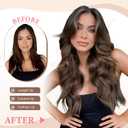 Fliace Clip in Hair Extensions, 6 PCS Natural & Soft Hair & Blends Well Hair Extensions, Dark Brown Long Wavy Hairpieces(24inch, 6pcs, Chocolate Brown)