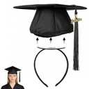 3 x Graduation Cap Headband Upgrade - Secure Holds Grad Cap Keep Your Natural Hairstyle Hat Accessories Suitable For Straight, Curls, Braids