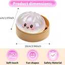 Glitter Dumpling Squishy, Mystery Dumpling Squishy Box, Fidget Sensory Stress Ball for Adults & Teens, Squeeze Stress Relief Toy, Easter Basket Stuffers & Stocking Stuffers (Glitter White)