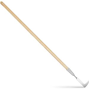 Lothee Garden Long Handle Crack Weeder 54 Inch Stainless Steel Crevice Weeding Tool L Shaped Weed Puller Tool Weed Remover Tool Long Handled Manual Weeders for Lawn Yard Patio Gardening Grass Cutter