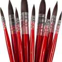 9Pcs Synthetic Squirrel Hair Watercolor Paint Brushes Set Professional Paint Brush Set,Round Synthetic Squirrel Hair Watercolor Mop Brushes, for Artists, Amateur Painting Lovers