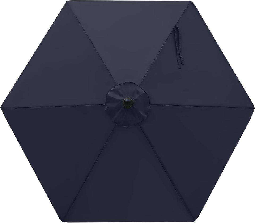 MASTERCANOPY Patio Umbrella 7.5 ft Replacement Canopy for 6 Ribs-Navy Blue Canopy Only