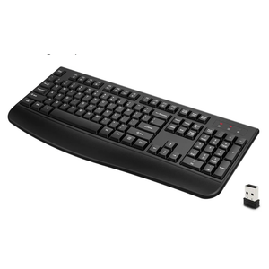 Wireless Keyboard, 2.4G Full-Sized Ergonomic Wireless Computer Keyboard with Wrist Rest for Windows, Mac OS Laptop/PC/Desktop/Notebook(Black)