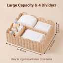 Rattan Diaper Caddy with Divider, Wicker Scalloped Baby Basket
Diaper Bag for Baby Essentials,Changing Table Organizer,Storage for Infant Stuff