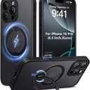 Magnetic for iPhone 16 Pro Case,[Unbreakable & Magnetic Stand][Military-Grade Protection] [Phone Case Compatible with MagSafe] Slim Translucent Matte Shockproof Phone Cover,Black