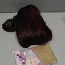 BrownBomb Burgundy Pink Highlights Face Framing Layered Wig Pre-Cut Pre-Plucked Hairline Pre-Colored Pre-Styled Synthetic Lace Wig Ready to Wear 26inch Wig for Beginners