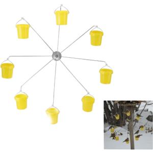 Ferris Wheel Hummingbird Feeder - 8 Spinning Basket Bird Feeder for Outdoors, Hanging Wild Bird Feeder with Dynamic Design Attracts Hummingbirds, Easy-Fill Weather-Resistant