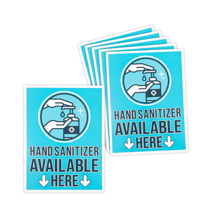 Store Safety Signs,"Hand Sanitizer Available Here" (9 x 12 in, 6 Pack)