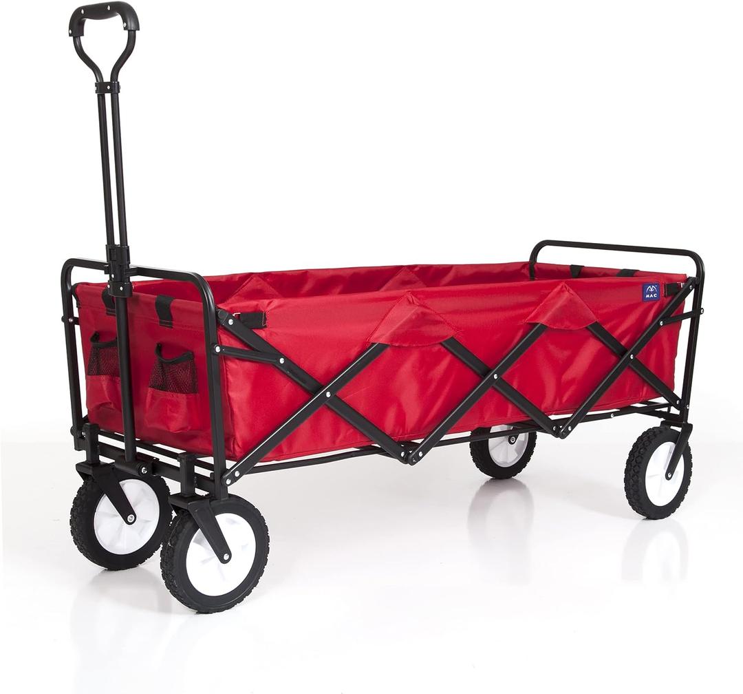 Mac Sports WTCX-201 Extended Collapsible Folding Outdoor Utility Wagon, Red Mac Sports WTCX-201 Extended Collapsible Folding Outdoor Utility Wagon, Red