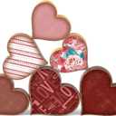 Yousoontic 6 Pcs Valentine's Day Rustic Wooden Heart Table Sign Love Heart Shape Tabletop Centerpiece Red Pink White Farmhouse Tiered Tray Decor for Wedding Birthday Party Supplies