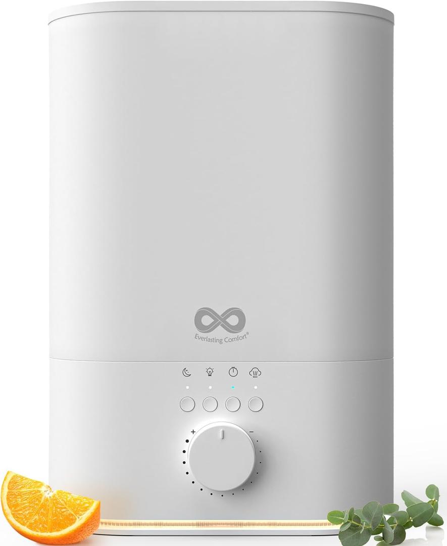 Upgraded Quiet Humidifier Large Room  Extended Run Time, Top Fill Humidifiers for Bedroom, Easy to Clean, Aromatherapy Compatible by Everlasting Comfort
