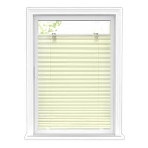 LazBlinds Tool-Free Cordless Pleated Shades with Suction Cups Light Filtering Top Down Bottom Up Pleated Blinds for Window Size 48" W x 64" H, Cream