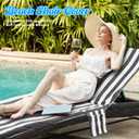 VitalCozy 4 Pack Pure Cotton Pool Chair Covers, Lounge Chair Cushion Covers with Top and Side Pockets Furniture Covers Extra Large Beach Towels for Indoor Outdoor Patio 30 x 85 Inch(Gray) (Grey)